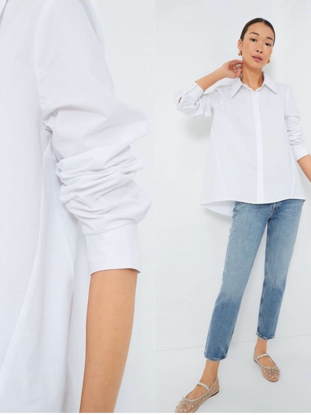 Tuckernuck White Nina Swing Oversized Collared Cotton Button Down Size M - Picture 1 of 6